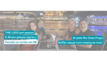 Cruzeiro noturno ECONÔMICO no Rio Chao Phraya em Bangkok